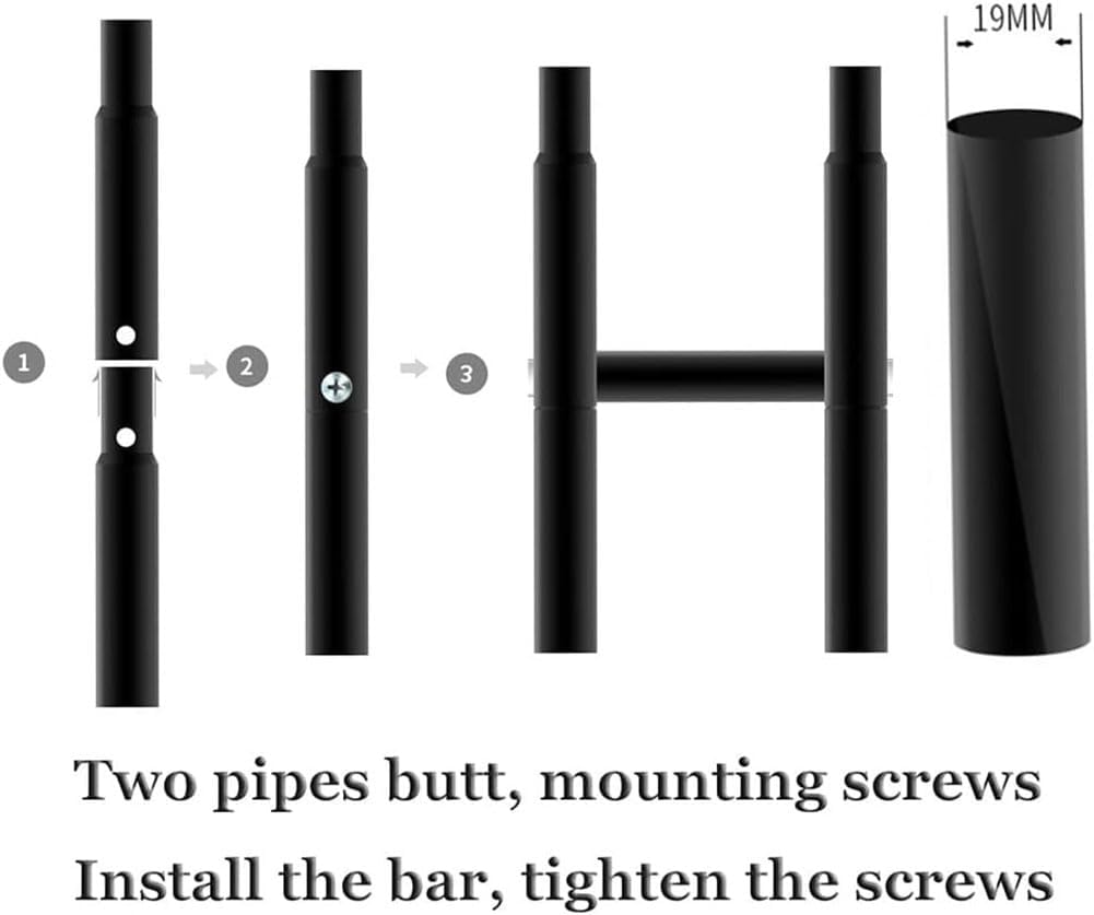 Diagrama que mostra os pasos de montaxe de tubos