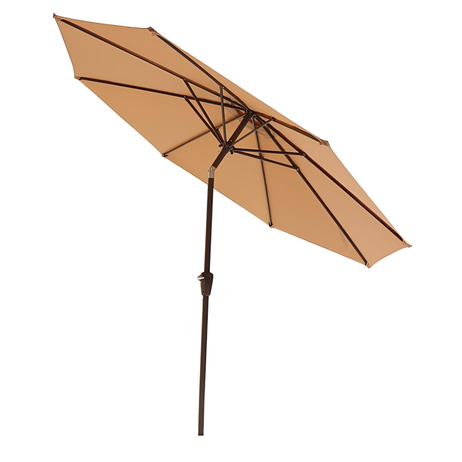 270 cm Sonnenschirm Neigbarer, Marktschirm mit Kurbel und 8 Rippen, Sonnenschutz UPF 50+ für Balkon, Garten, Terrasse, Strand