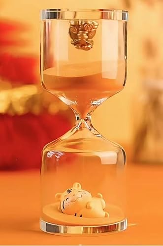 Miniatura 10 de Falytemow Reloj de arena de 30 minutos con temporizador de arena verde para decoración de escritorio de vaca linda para cocina, escuela, enseñanza