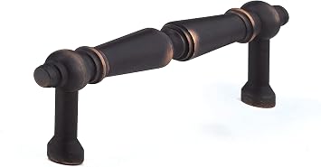 Richelieu Hardware BP1455BORB Brome Collection 3-25/32 in 96 mm Center-to-Center, Traditional Cabinet Pull, Brushed Oil-Rubbed Bronze