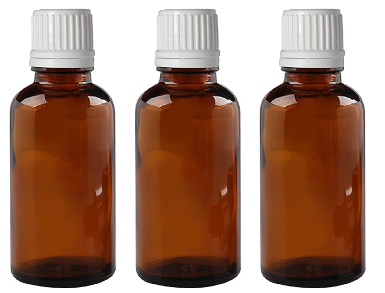 Mkd2 Rise Empty Amber Glass Bottles 100 ml (Set of 3) with Leak Proof Euro Dropper White Cap. Ideal to Store Essential Oils, Fragrances, Medicines, DIY Perfumes, Homeopathy & Refillable