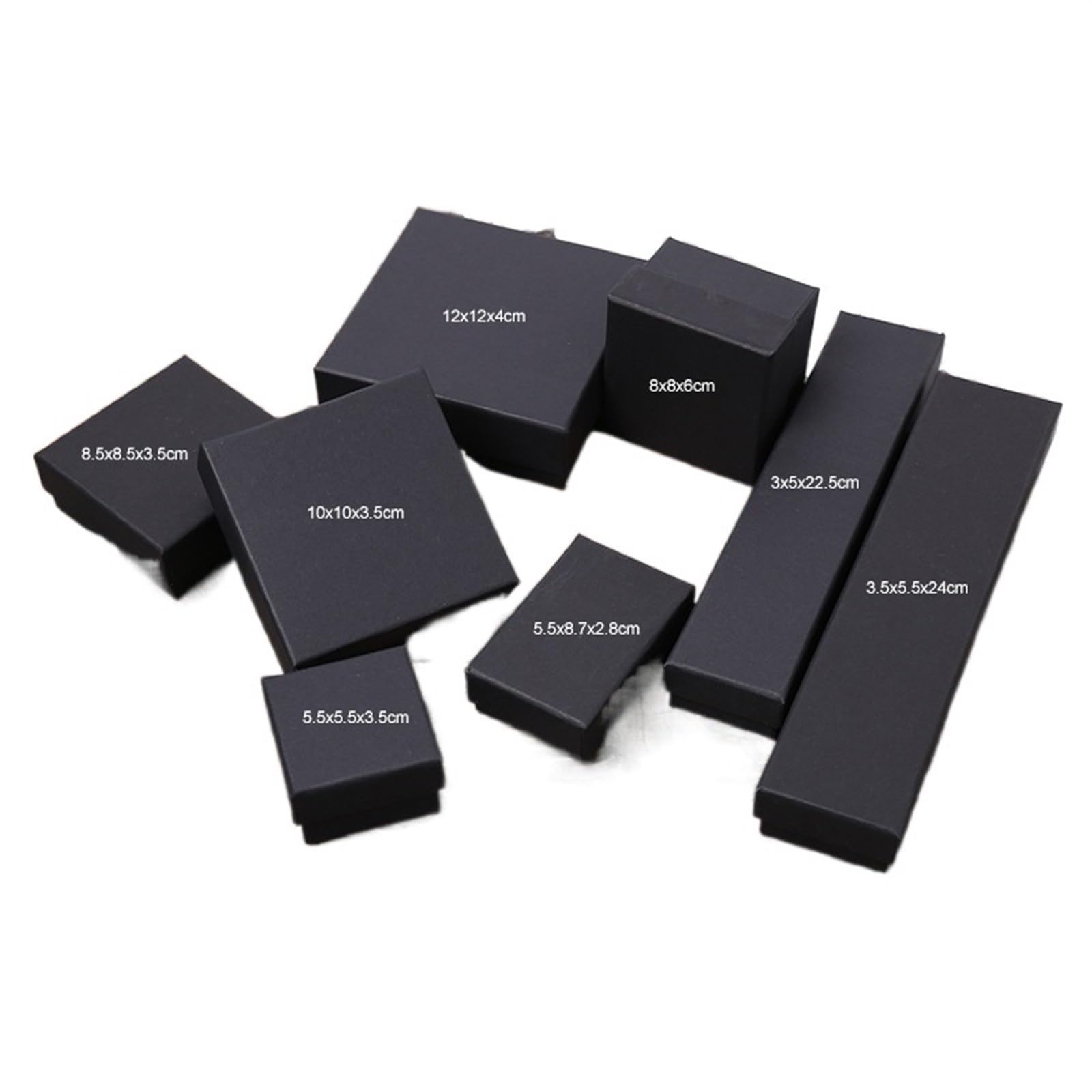 ABLNLPYOC Arrive 12Pcs Black Kraft Paper Jewelry Box Bracelet Bangles Necklaces Rings Box Jewelry Box Storage Case 12Pcs(10x10x3.5cm)