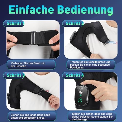 MOAJAZA Beheizte Schulterbandage für Damen und Herren, Schultermassagegerät, Schulterheizkissen für Nacken und Schulter tiefes Problem