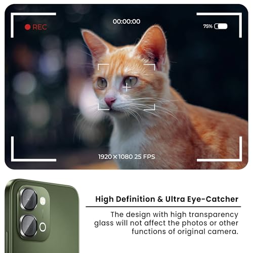 Image of FIRST MART Black Camera Ring Guard Protector for Vivo T5X | Tempered Glass with Metal Alloy Rings, HD Clear, Scratch Resistant, Case-Friendly | Pack of 1
