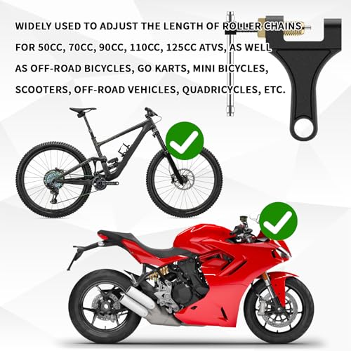 Image of Chain Breaker Tool, Bike Motorcycle Chain Breaker Tool Kit, Car Accessories Chain Breaker Riveting Tool for Dirt Pit Bike ATV Quad Go Kart Scooter Motorcycle Bicycle Chain Break #420-530, black