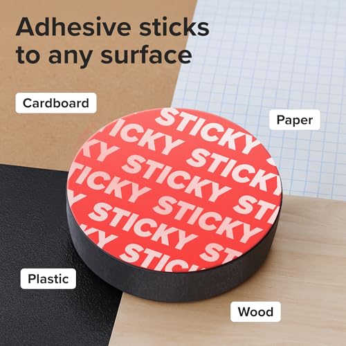Image of Strong Ceramic Round Magnets with Adhesive Backing (0.7x0.12 /18x3mm, 50 pcs) - Heavy Duty Sticky Magnets, Non-Corrosive, Versatile for Home, Office, Workshop, Whiteboard, Fridge and Hobby Use