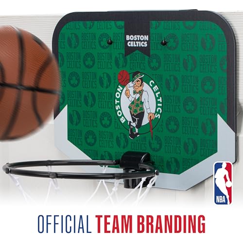 Franklin Sports NBA Boston Celtics Mini Over the Door Basketball Hoop - Kids Indoor Mini Hoop with Ball - NBA Fan Shop Toy for Bedroom + Office - Over the Door Set by Franklin Sports - Used condition - Image 7