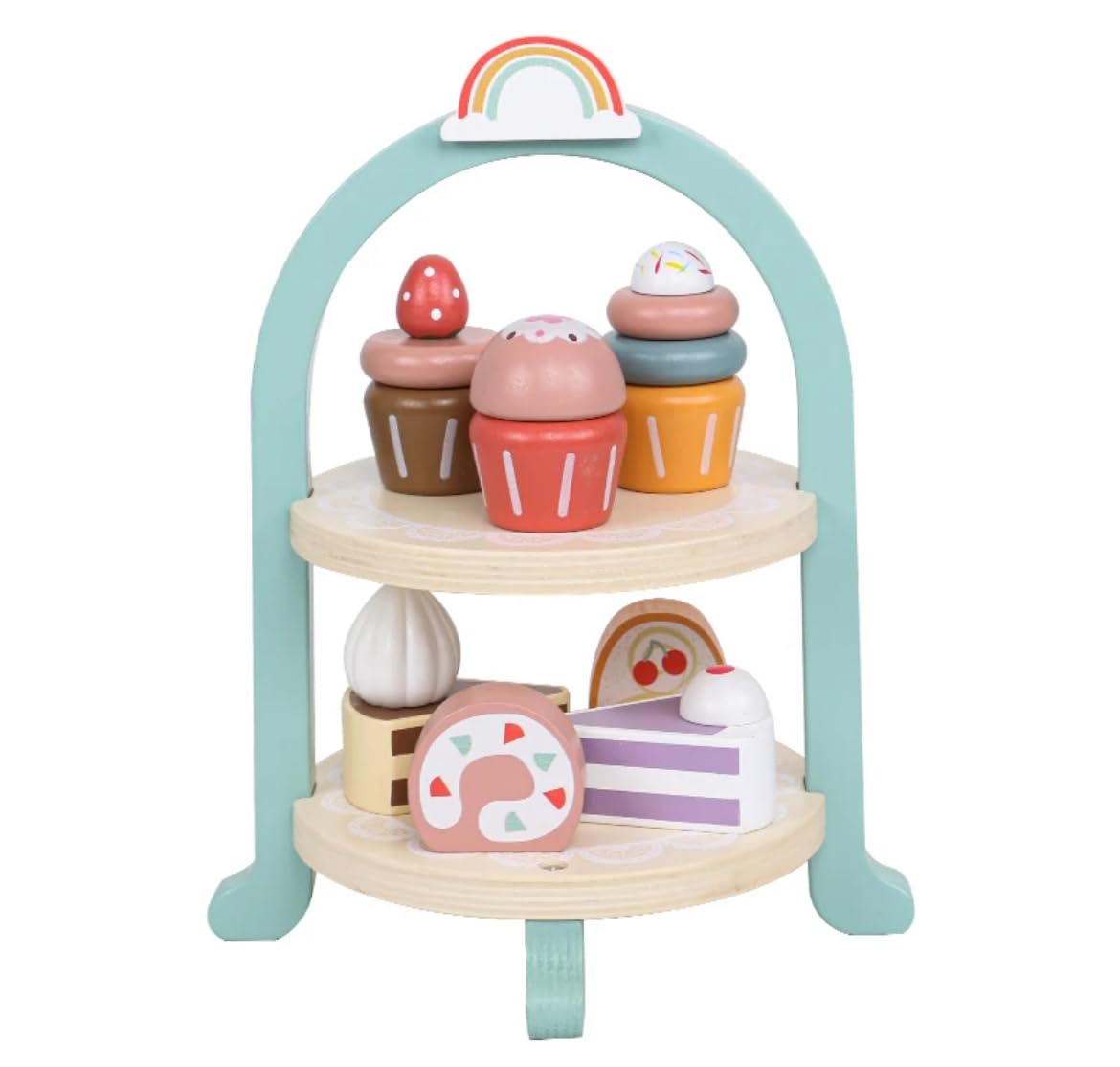 TOYARTSY Wooden Play Food Set – 22 Pcs Wooden Tea Party Set with Three-Tier Cake Stand, Perfect for Pretend Play, Imaginative Role Play, Birthday Gift for Kids, Safe & Durable Educational Toy! (B0D9K6WB5K) Amazon Price History, Amazon Price Tracker