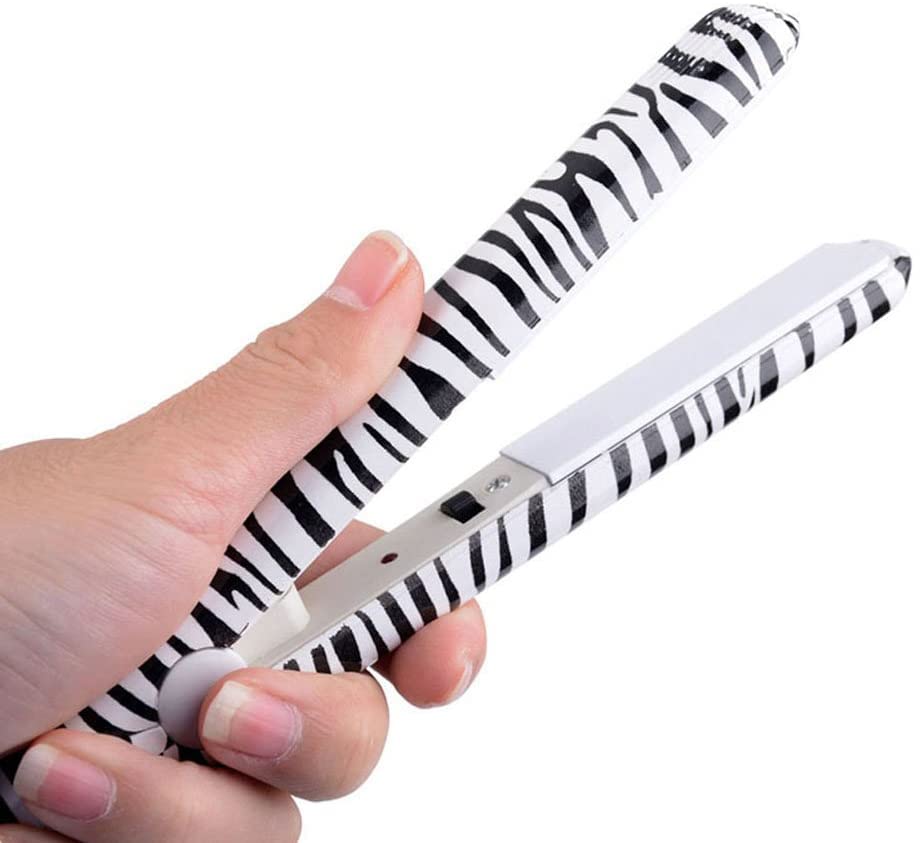 Plancha para el cabello mini 2 en 1 profesional con placas de titanio y cerámica, calentamiento electrónico miniatura 1
