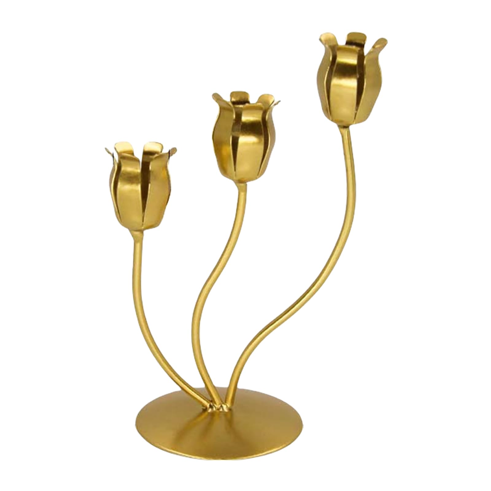 Tsophreniq Multipurpose Iron Holder Nordic Elegant Flower Shape Metal Taper Candlestick Candelabra for Various Room Setting Flower Shape Candlestick