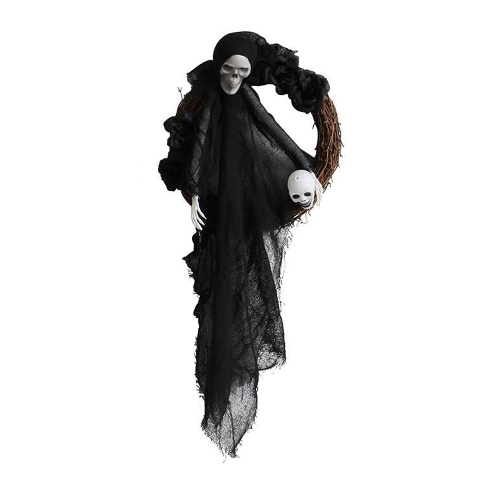 Halloween Black and White Ghost Door Hanging Decorations, Festival to Create Atmosphere Decorations, Ghost Festival Horror Party Garland Hanging Decorations, Haunted House Decorative Ornaments Props