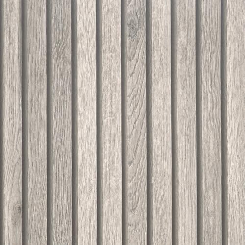 VEELIKE Papier Peint Bois Gris Panneau Mural Bois 3D Effet Papiers Peints Imitation Lamelle Murale Adhésif pour Meuble Papiers Peints pour Porte Salle de Bain...