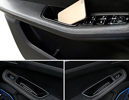 Eppar New Front Rear Door Storage Box for Porsche Macan 2014-2017 (Front Door 2PCS, Black)