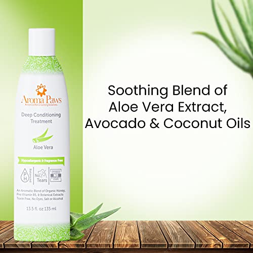 Aroma Paws Deep Conditioning Treatment For Dogs - Detangling Conditioner For Long Coat And Undercoat - Hydrating Conditioner With Aloe Vera Extract, Avocado, And Coconut Oils - Fragrance-Free #TOP2
