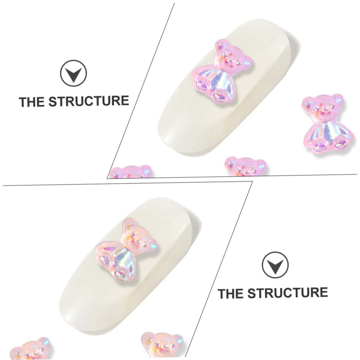 PACKOVE 3 set Gioielli Per Unghie A Decorazioni A LED Per Unghie Per Nail Art Decalcomanie Per Nail Art UV Decorazioni Per Unghie Ciondoli A 160 pezzi * 3