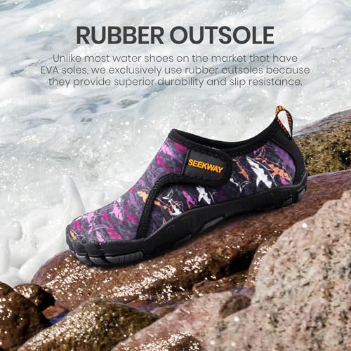 Image of SEEKWAY Barefoot Water Shoes for Kids - Wide Toe Box and Quick-Dry Sand Shoes Toddler for Hiking Swim Beach Pool Kayak Sport Accessories, Camping Essentials Non-Slip for Boys Girls Sizes