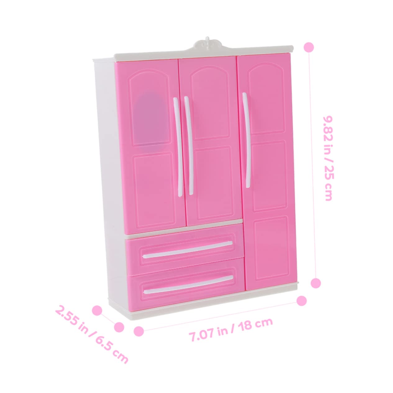 Toddmomy Three-Sided Storage Wardrobe for Dolls Doll Closet Furniture Wardrobe Set Mini Hangers Organizer