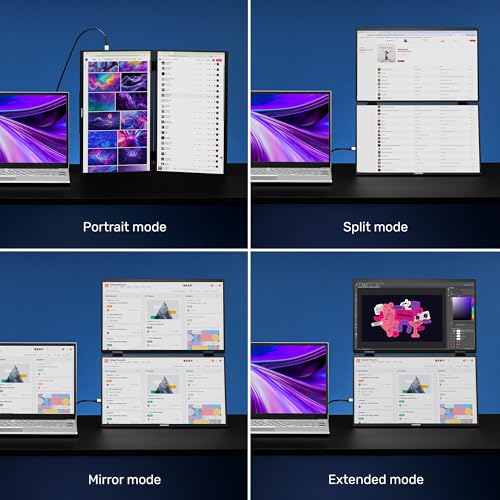 Image of SideTrak Solo Book 15.6 inch Foldable Dual Screen Portable Monitor - FHD Portable Stacked Monitor, External Display for Laptop, Extender with Stacked Dual Monitors for Mac, PC, and Chromebook