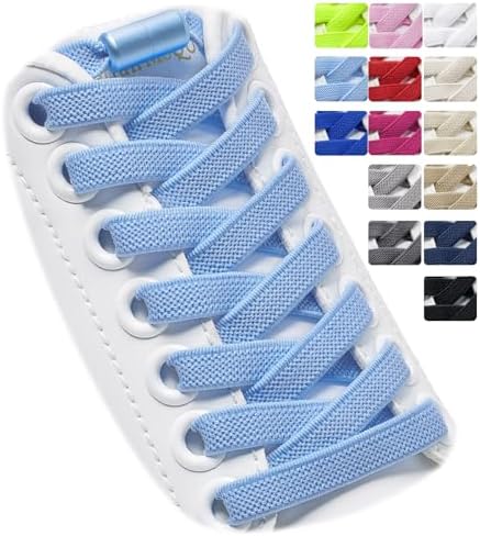Puzeam 2 Paare elastische Schnürsenkel für Turnschuhe | 120 cm elastische Schnürsenkel für Erwachsene und Kinder, 8 mm breit, 21 Farben für Sneaker und Freizeitschuhe