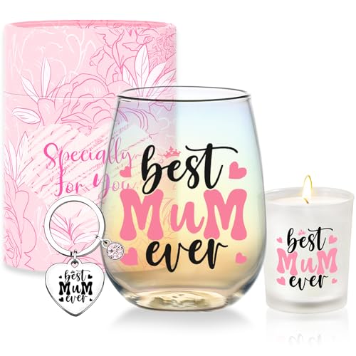 Birthday Gifts for Mum Personalised Mothers Day Gifts for Mum Stemless Wine Glass Present for Best Mums Ever Valentines Christmas Birthday Presents for Mummy to Be Gift Mother of The Bride Present