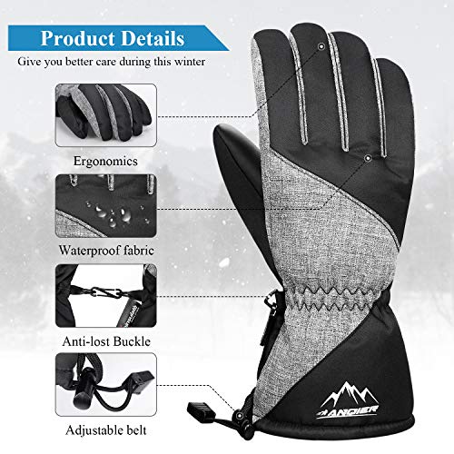 image for LANYI Winter Gloves Mens Women Ski Waterproof Thermal Snow Gloves Thin
