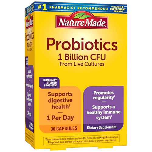 nature made probiotic capsules 1 billion cfu from live cultures probiotics for women and men for immune amp digestive support 30 capsules 30 day supply