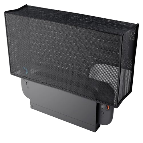 PlayVital Funda Antipolvo para Nintendo Switch 2 (2025), Cubierta Protectora Transpirable con Malla Antirayaduras y Resistente al Agua, Diseño con Ventilación, Compatible con Base de Carga (Negro)