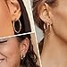 Gold Hoop Earrings Set for Women,14k Gold Plated Earrings Stack Hoops Hypoallergenic Thin Big Hoop Earrings for Women 14mm/20mm/30mm/40mm