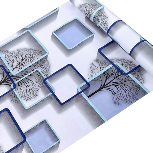 Image of Classics Pattern Peel and Stick Home Wallpaper, PVC Self Adhesive Wall Decor Wallpaper for Living Room, Hall, Restaurant (300 cm x 45 cm) (3D Square)
