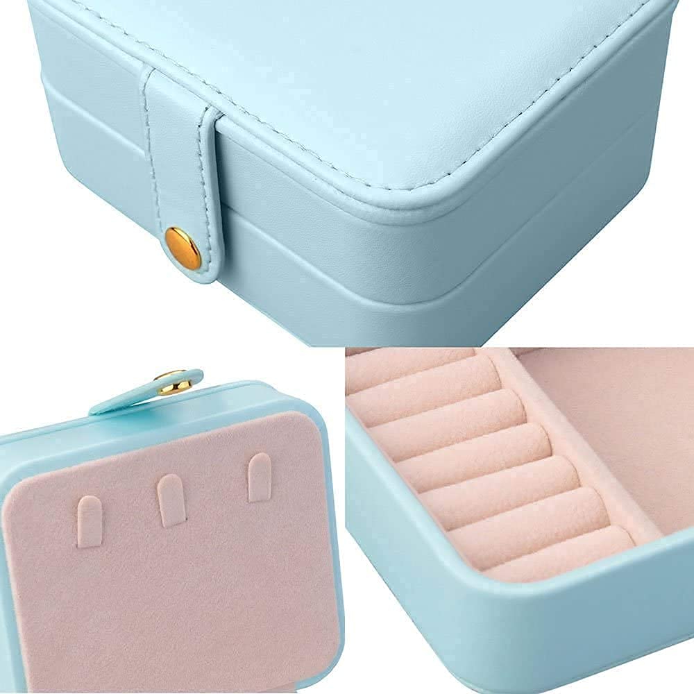 2 Tier with Mirror for Earrings Necklace Jewelry Bracelet Organizer Jewellery Storage Box (White) (Random Style) (Rose) (LightBlue)