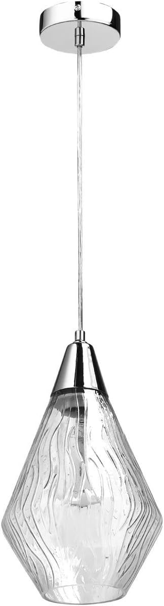 Light Living Room Transparent Glass Shades Hanging Lamps Kitchen Island Amber Glass Droplight for Dining Table 1 X 40W E27 Flush Mount Light/Transparent