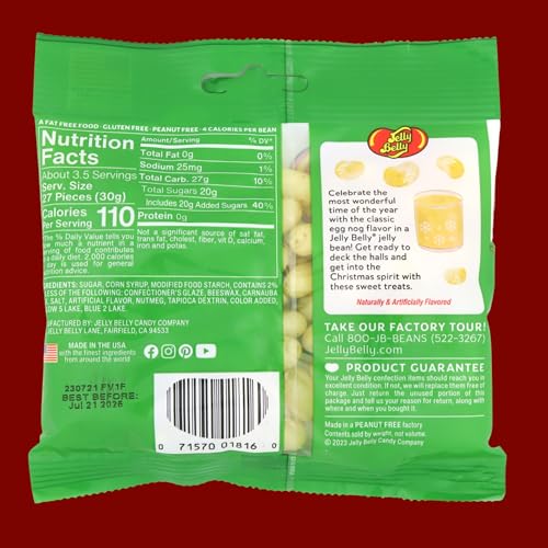 Eggnog Flavored Jelly Beans, Limited Edition Christmas Candies, Stocking Stuffer Treats, 3.5 Ounces (Pack of 3)