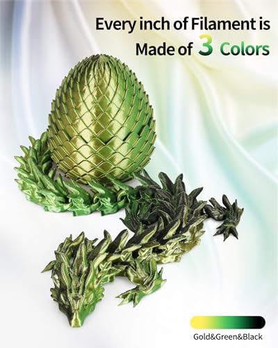 Image of LANDU Silk Tri-Color PLA Filament 1.75mm 1Kg,Triple Color Silk PLA Filament, Silk Rainbow PLA Filament,Neatly Wound 3D Printer Filament,3 in 1 Multi Color Filament + /-0.02mm, Silk Gold Green Black