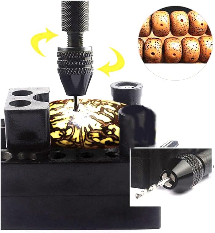 Universal Mini Clamp Table Bench Vice + Precision Pin Vise Model Hand Drill with 20 Pcs Twist Drill Bit for Carving Bed Nuclear Carving Clamp