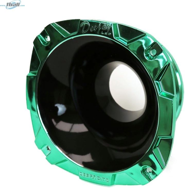 TBH2INSHORTBKGRE DJL Short 2-inch Bolt On Horn Black Green