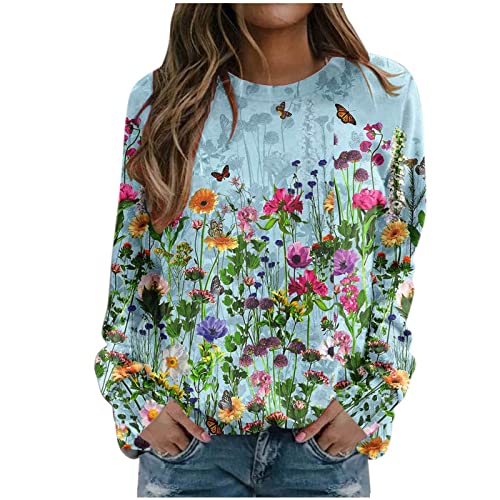 Womens 2022 Fall Fashion Shirts T Shirt With Pockets Crewneck Long Sleeve Sweatshirt Fashion Casual Loose Pullover Tops Shirts Plus Size Casual Crewneck Raglan Striped Loose Comfy T Shirts #TOP30
