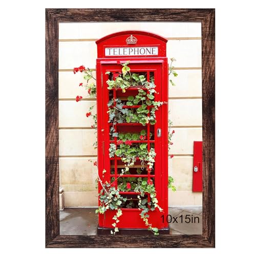 SESEAT 10x15 Picture Frame Rustic Brown Display Pictures for Wall 1 Pack