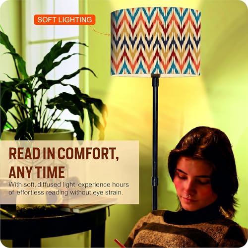 Image of Rellon Floor Lamp for Living Room with Decorative Metal Floor Lamp Standing Home Decoration Floor JuteLamp Shade Reading for Bedroom, Office,Kitchen (A5)