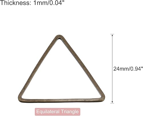 Miniatura 9 de MECCANIXITY Aro de abalorios triangular, anillo de enlace geométrico hueco triangular para hacer joyas
