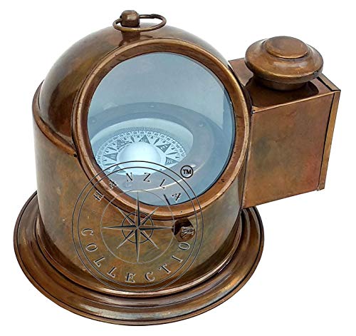 Brújula Náutica de Latón Vintage Antiguo miniatura 1
