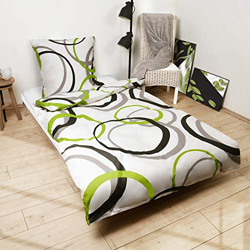 Beautissu Renforcé Bettwäsche 155x220 cm Nina 1er Set - Sommer Bettwäsche Set 1x Bettdeckenbezug & 1x Kissenbezug 80x80 cm - Baumwoll Bettbezug mit Reißverschluss aus 100% Renforce Baumwolle