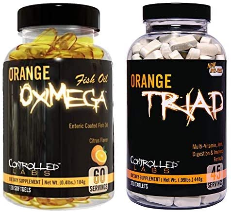 Controlled Labs Overall Health Bundle, 45 Servings Orange Triad, 120 Count Orange Oximega Fish Oil, Muscle Building And Recovery Supplement For Men And Women #TOP15