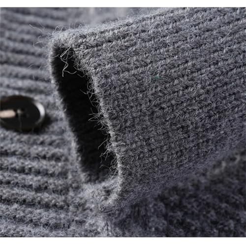 Men's Youth Trendy Half-High Collar Long Sleeved Knitted Cardigan Retro Twist Sweater3