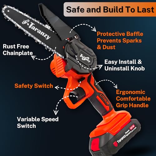 Taranzy MODEL MC1: DESIGNED FOR DISTINCTION Mini Chainsaw 6 Inch Cordless thumb #4