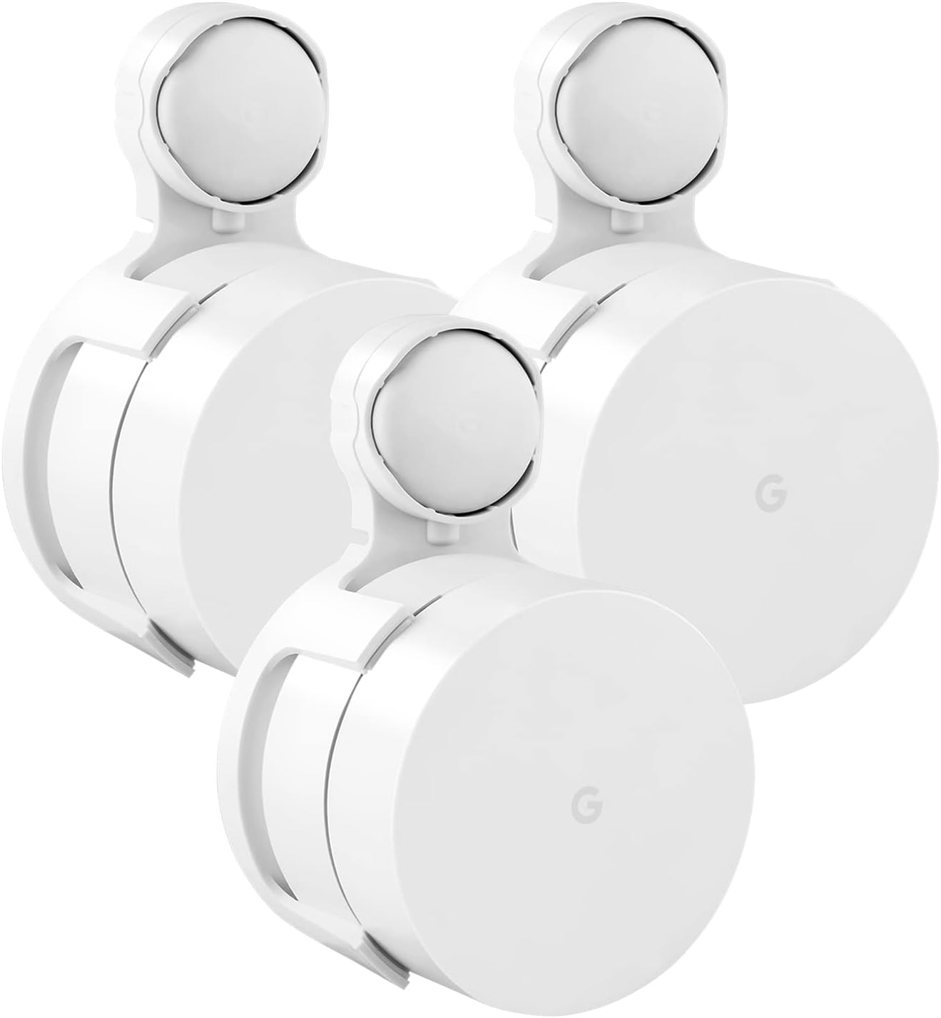 Google WiFi Wall Mount 3 Pack, WiFi Accessories for Google WiFi 1st Generation System and Google WiFi Router Without Messy Wires or Screws (White(3 Pack))