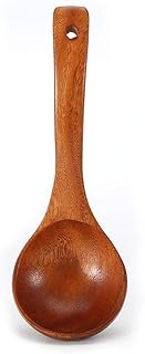 Cuillères en bois naturel à long manche respectueuses de l'environnement - Louche classique en bois pour manger mélanger, mélanger, cuisiner, café, démitasse, thé, dessert