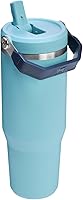 Vista 49 de Stanley - Vaso con popote plegable IceFlow con asa de 30 onzas Tapa de giro y popote abatible Botella de agua resistente a fugas Acero