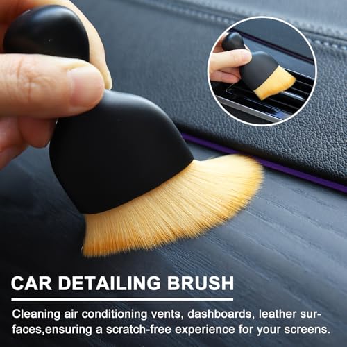Image of 3 Pack Exquisite Microfiber Duster Brush, Car Interior Cleaning Tool, Small Barber Duster Tool, Hair Cutting Brush, Small Dust Cleaning Tools