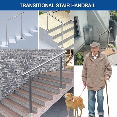 Rampe de style transitionnel réglable pour sécuriser les marches de porche - 6