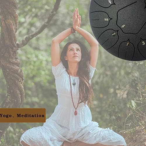 FUZHIJIA Steel Tongue Drum Tambour a Langue 11 Notes 10 Inches D Key Hang Drum with Drum Mallets Stickers Music Booklet Carry Bag Steel Drum Instruments for Adults and Kids Meditation Relaxation Gift. 7 51GeD7eU8bL. AC